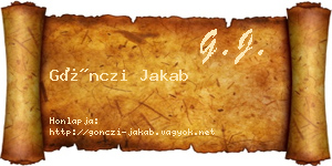 Gönczi Jakab névjegykártya